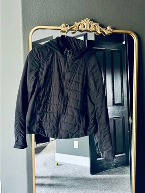 lululemon athletica Black Quilted Hooded Puffer Jacket